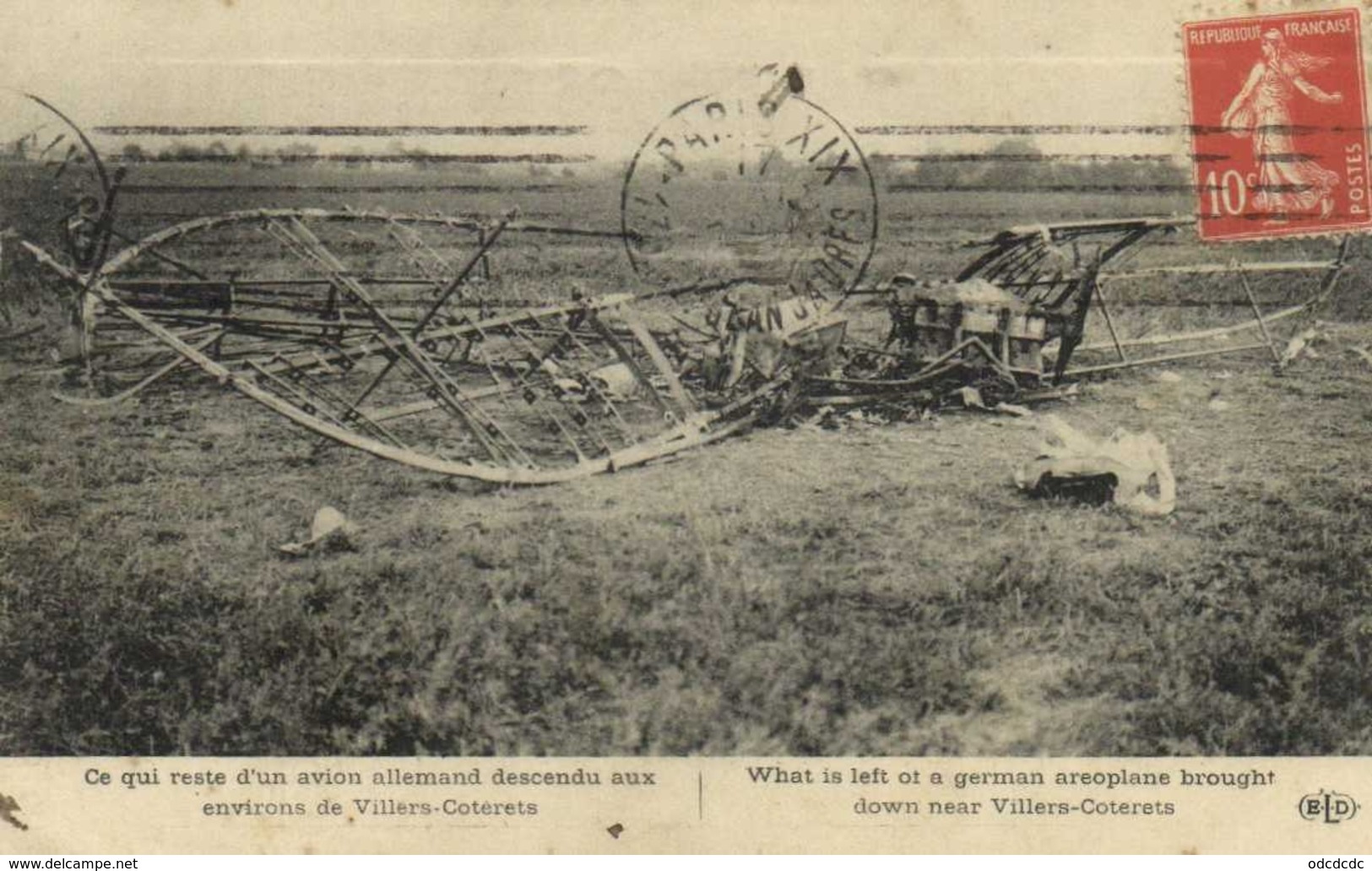 Militaria Ce Qui Reste D'un Avion Allemand Descendu Aux Environs De Villers Coterets RV - Villers Cotterets