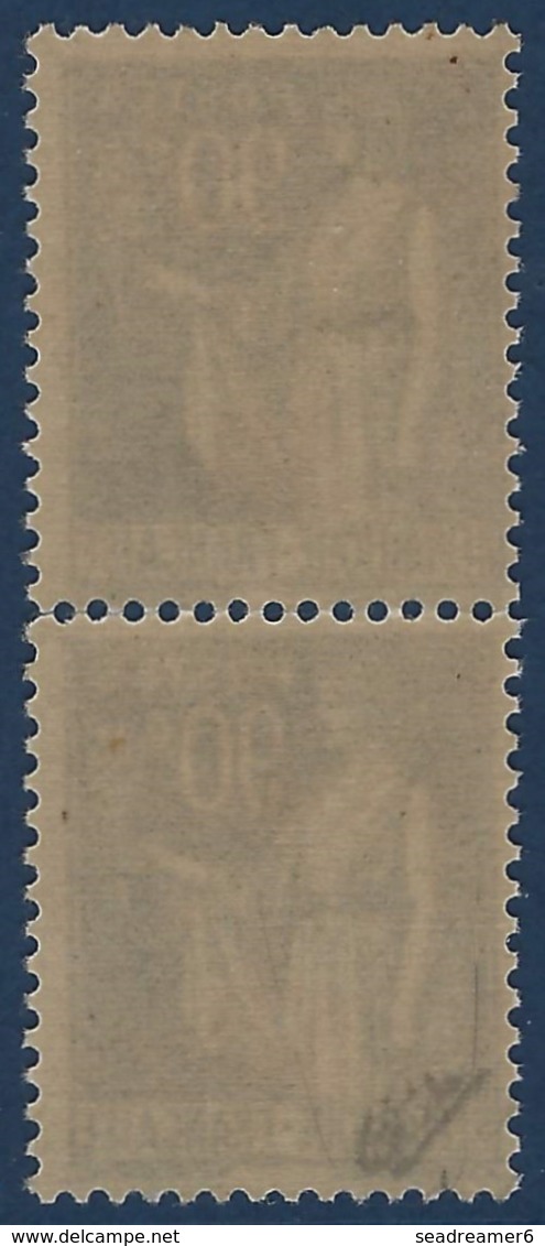 France Type Paix N°482** 50c/90c Surcharge Quasiment Absente Tenant à Normale RRR Ainsi Signé Calves - 1932-39 Peace