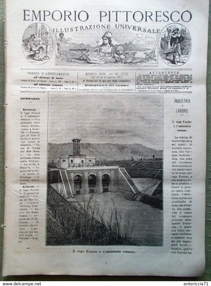 Emporio Pittoresco Del 12 Agosto 1877 Varna Mar Nero Argenteria Elkinson Bisonte - Voor 1900