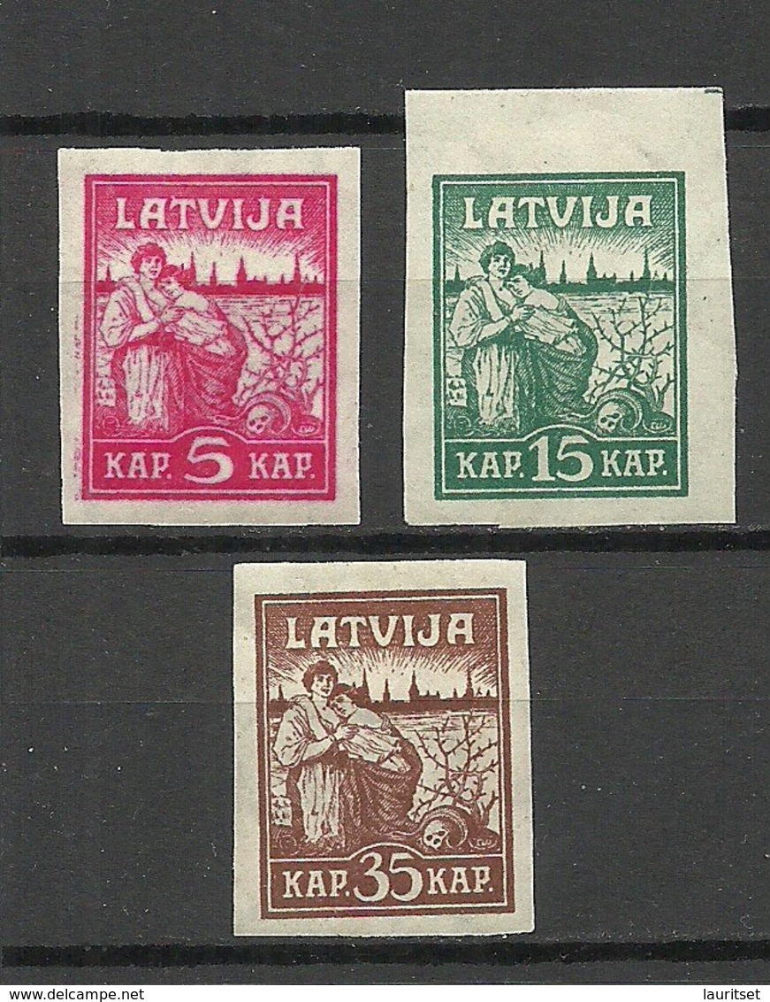 LETTLAND Latvia 1919 Michel 25 - 27 * - Lettonia