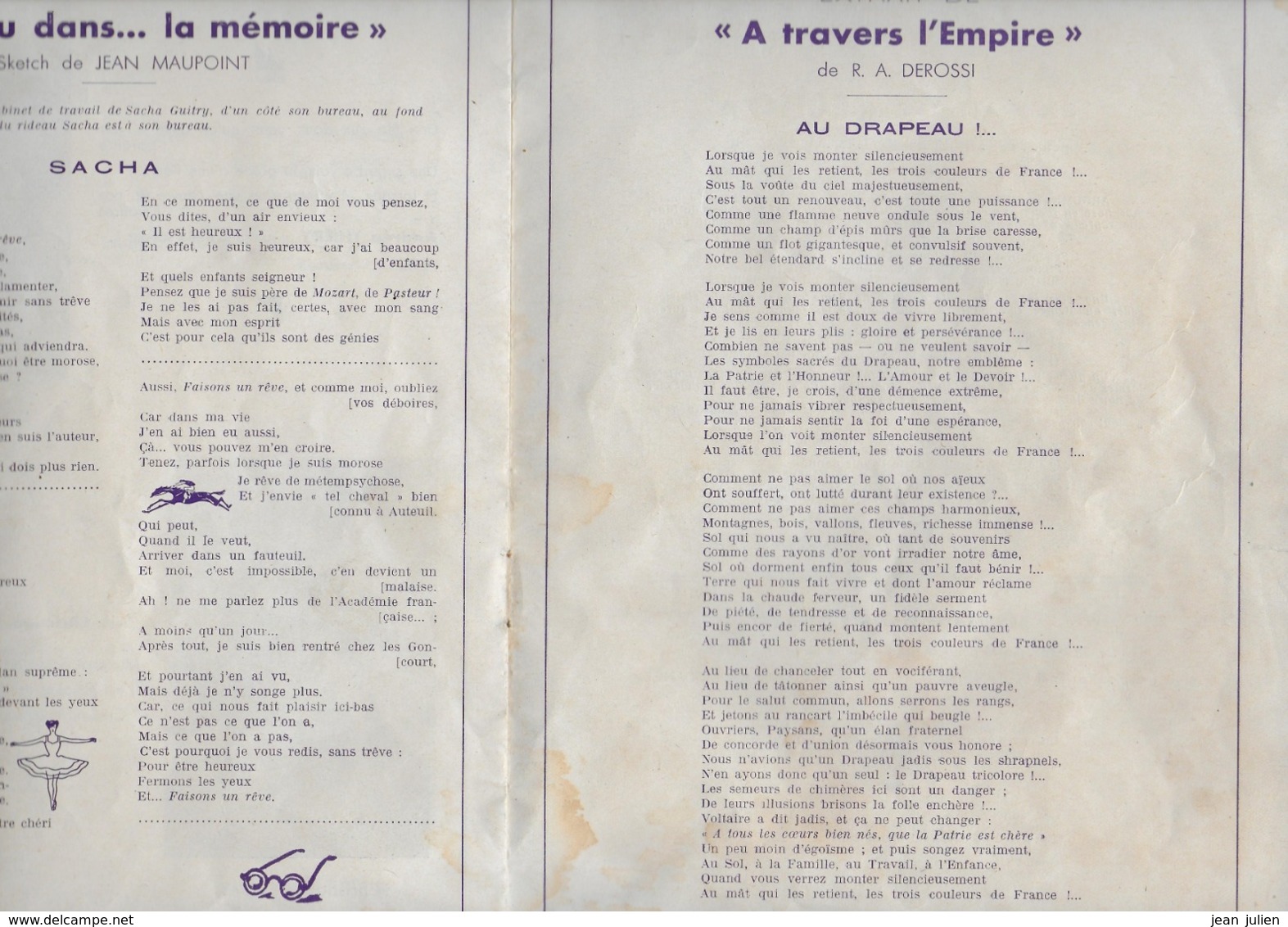 MILITARIA  -  LA LEGION  -  " Aurore 42 "  -  Programme  -  Revue à Grand Spectacle  - 1942 - Francese