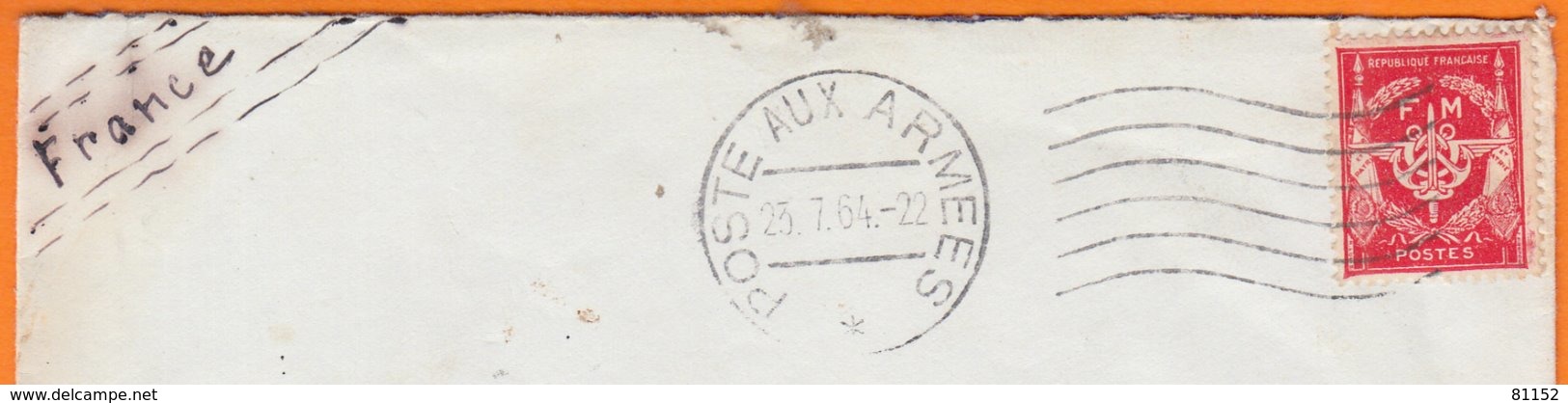 MILITARIA  Y.et.T. Num 12  En  F.M.  Sur  Enveloppe  Omec  " POSTE AUX ARMEES "  Le 23 7 1964 Pour  CHARENTENAY Yonne - Timbres De Franchise Militaire