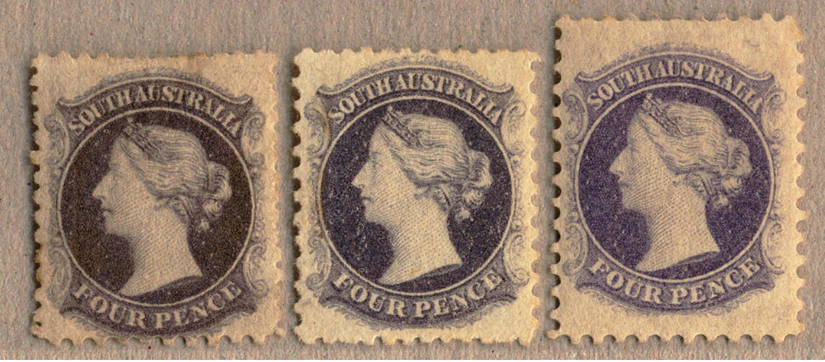 */(*) 1870-82, 4 D., Violet Slate/dull Purple/dull Lilac, LPOG/fresh Unused, Very Attractive Three Items, F-XF!. Estimat - Otros & Sin Clasificación