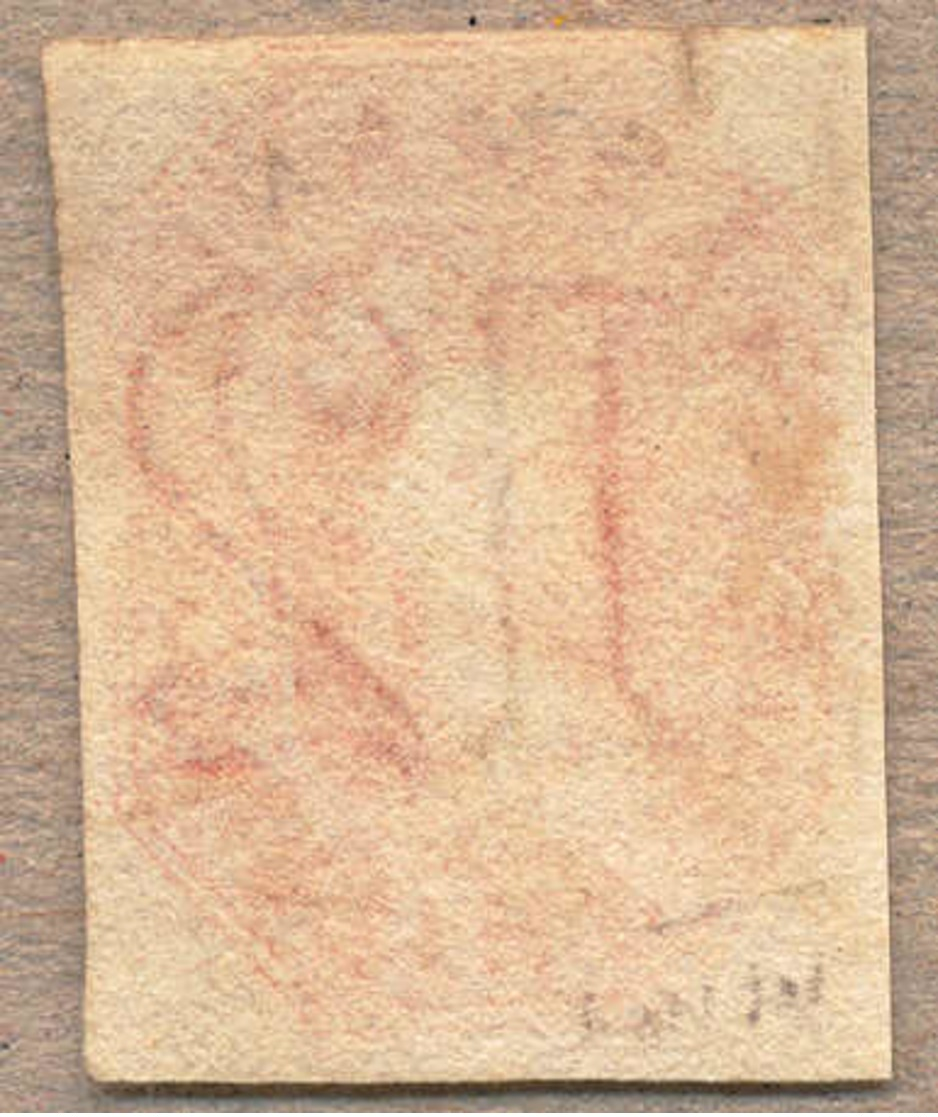 (*) 1858, 1 S. Vermillion, Unused Without Gum, Wmk 12, Imperf., Good To Ample Margins On Three Sides, Very Attractive An - Sonstige & Ohne Zuordnung