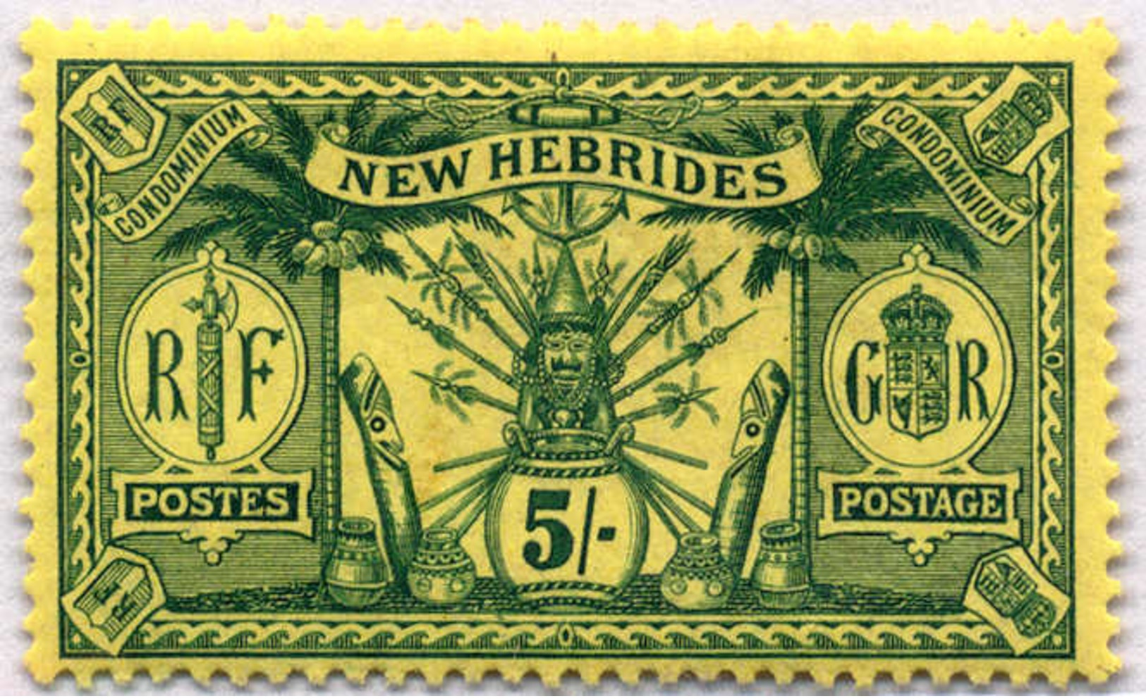 * 1911, 5 Sh., Green/yellow, MH, Very Fresh With Minor Gum Creasing Mentioned For Full Accuracy, VF!. Estimate 120€. - Sonstige & Ohne Zuordnung