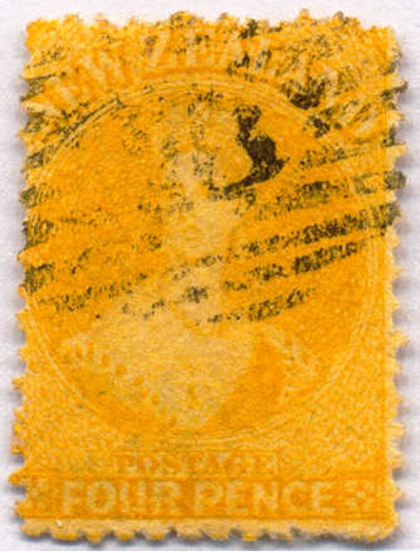 O 1866, 4 D., Yellow, VF!. Estimate 140€. - Sonstige & Ohne Zuordnung