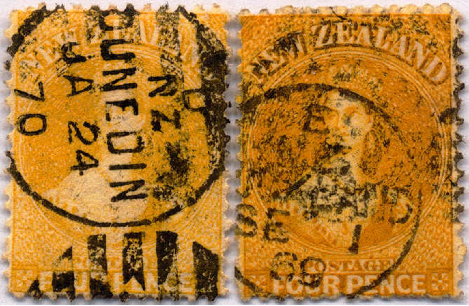 O 1865, 4 D., Yellow, Orange, (2), Two Shades, VF - XF!. Estimate 1.400€. - Sonstige & Ohne Zuordnung