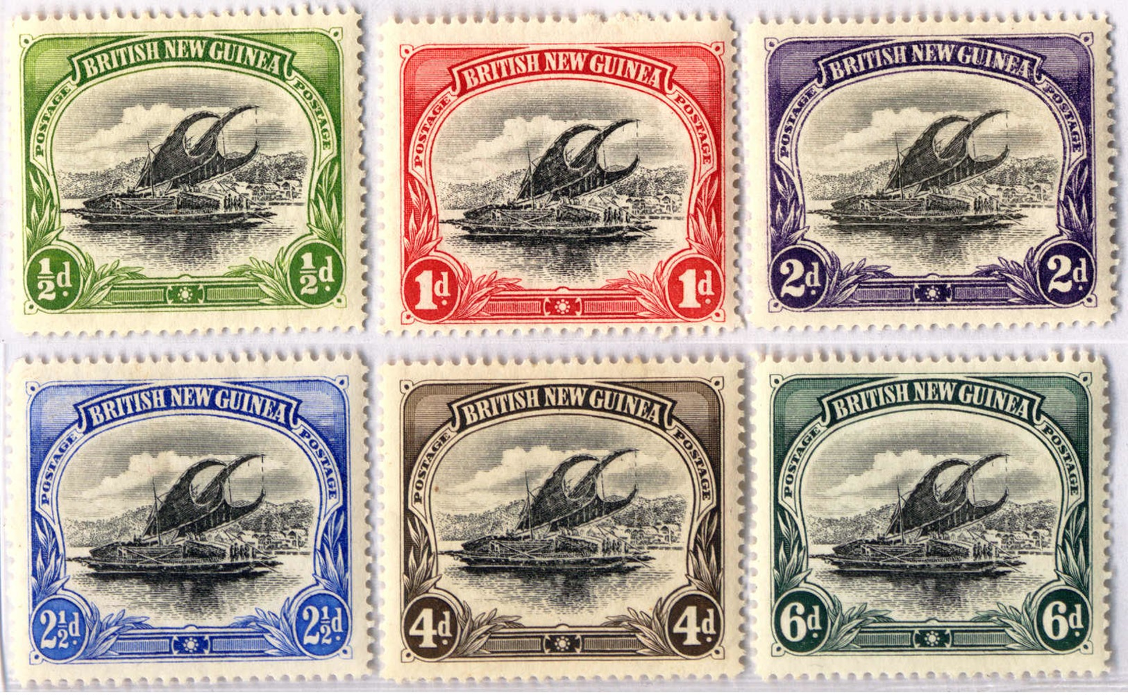 * 1901, 1/2 D. - 6 D., Set Of (6), MH, VF - XF!. Estimate 220€. - Papua-Neuguinea