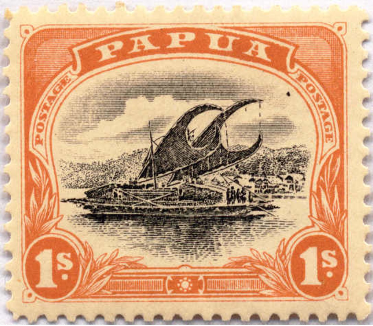 * 1907-10, 1 Sh., Black And Orange, Bird In The Sky At Top Right, Pos. 20, MH, XF!. Estimate 300€. - Papua-Neuguinea