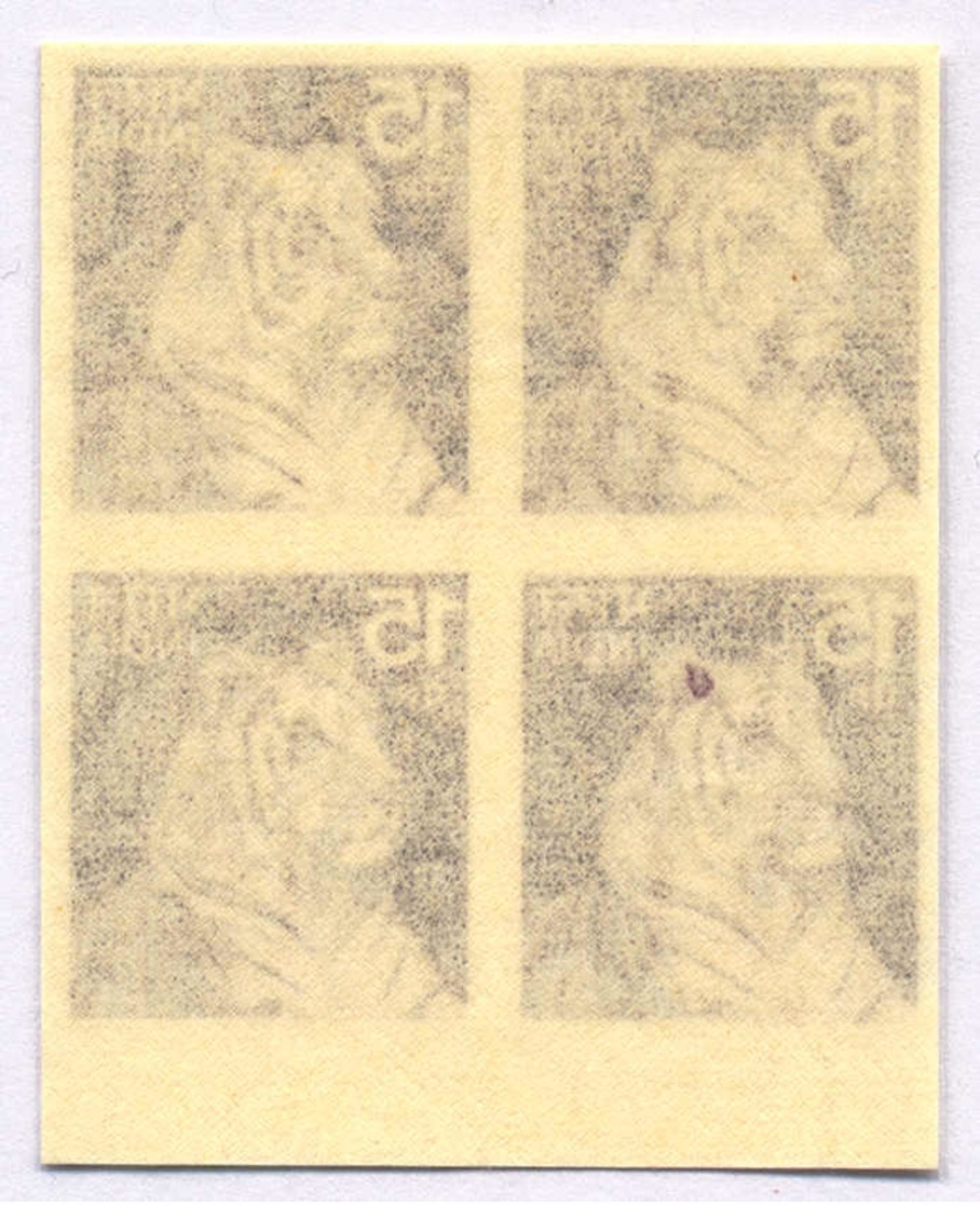 **/bof 1974, 15 P., Block Of (4), Imperforated, Bottom Margin Piece, MNH, XF!. Estimate 500€. - Other & Unclassified