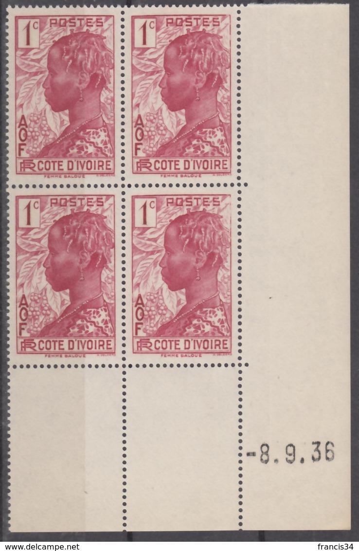 N° 109 - X X - En Bloc De 4 Coin Daté 08/09/36 - ( C 598 ) - Unused Stamps