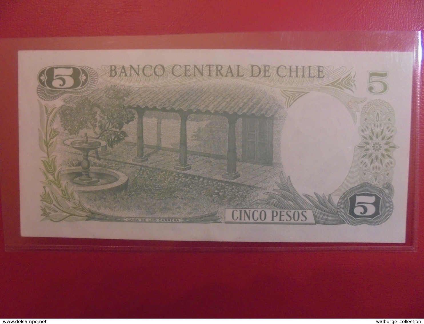 CHILI 5 PESOS 1975 PEU CIRCULER (B.9) - Chili