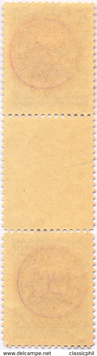 1895, 20 C., On 20 C., Brown, Vertical Pair With Gutter In Middle, MNH, F!. Estimate 500€. - Peru