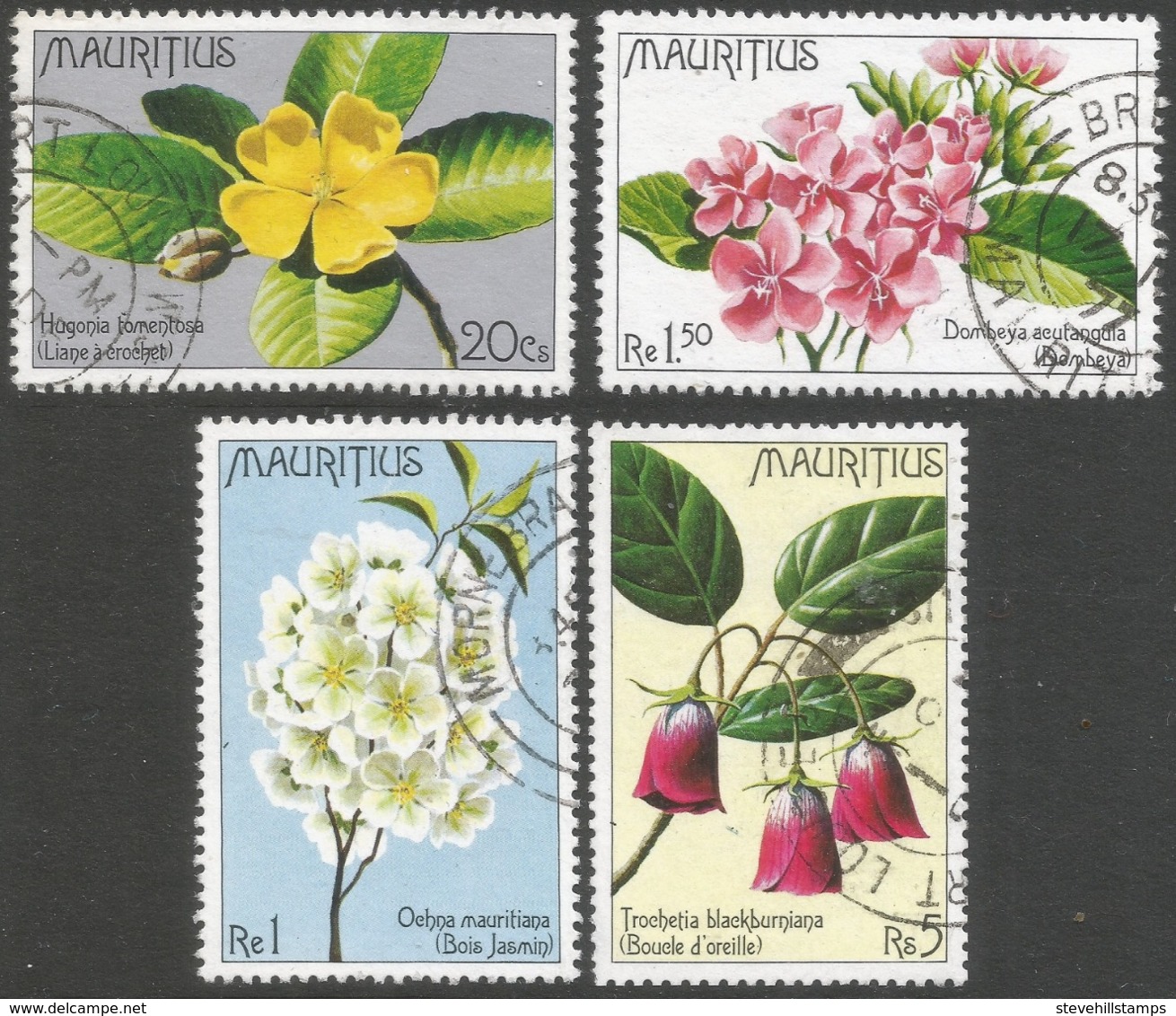 Mauritius. 1977 Indigenous Flowers. Used Complete Set. SG 519-522 - Mauritius (1968-...)
