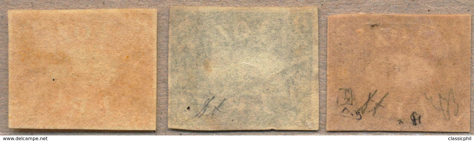 1863, 1 R., 3 Different Colours, Small Lot Of (3), Not Issued (!), 1 Of 800 Printed, Rare, VF - XF!. Estimate 1.200€. - Peru