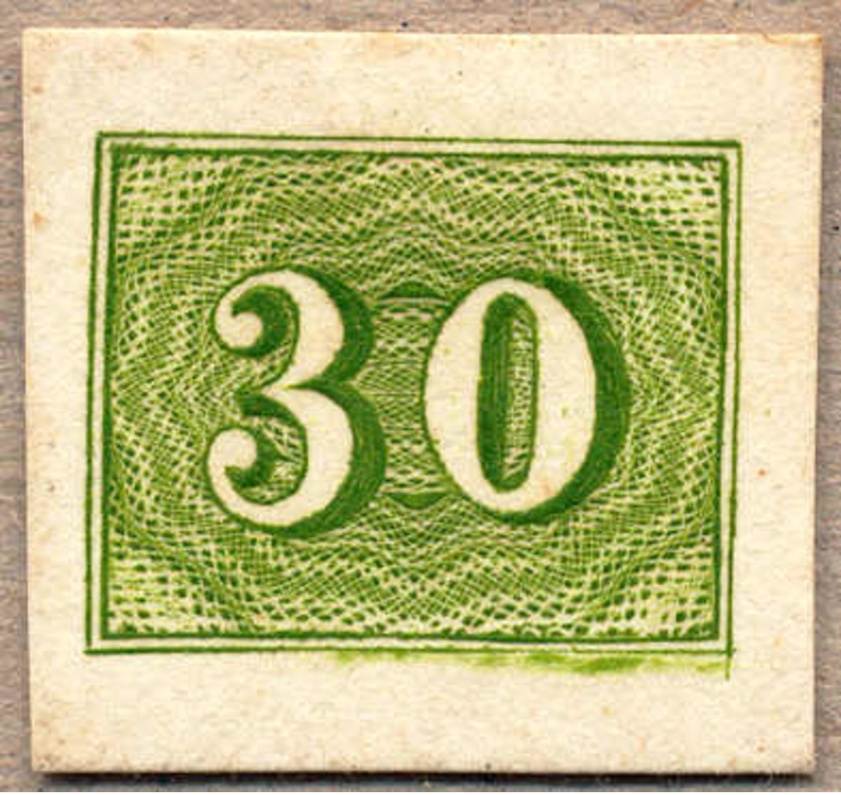 1849/50, 30 R., Green, Proof On Thick Wove Paper, Imperforated, Very Scarce, NG, F-VF!. Estimate 600€. - Sonstige & Ohne Zuordnung