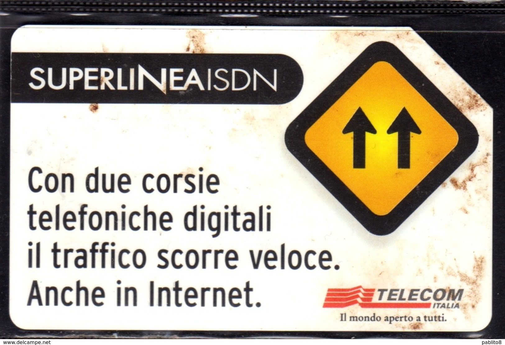 ITALIA ITALY SCHEDA TELEFONICA CARTA DI CREDITO TELECOM SUPERLINEA ISDN USATA USED LIRE 5000 - Públicas Figuración Ordinaria