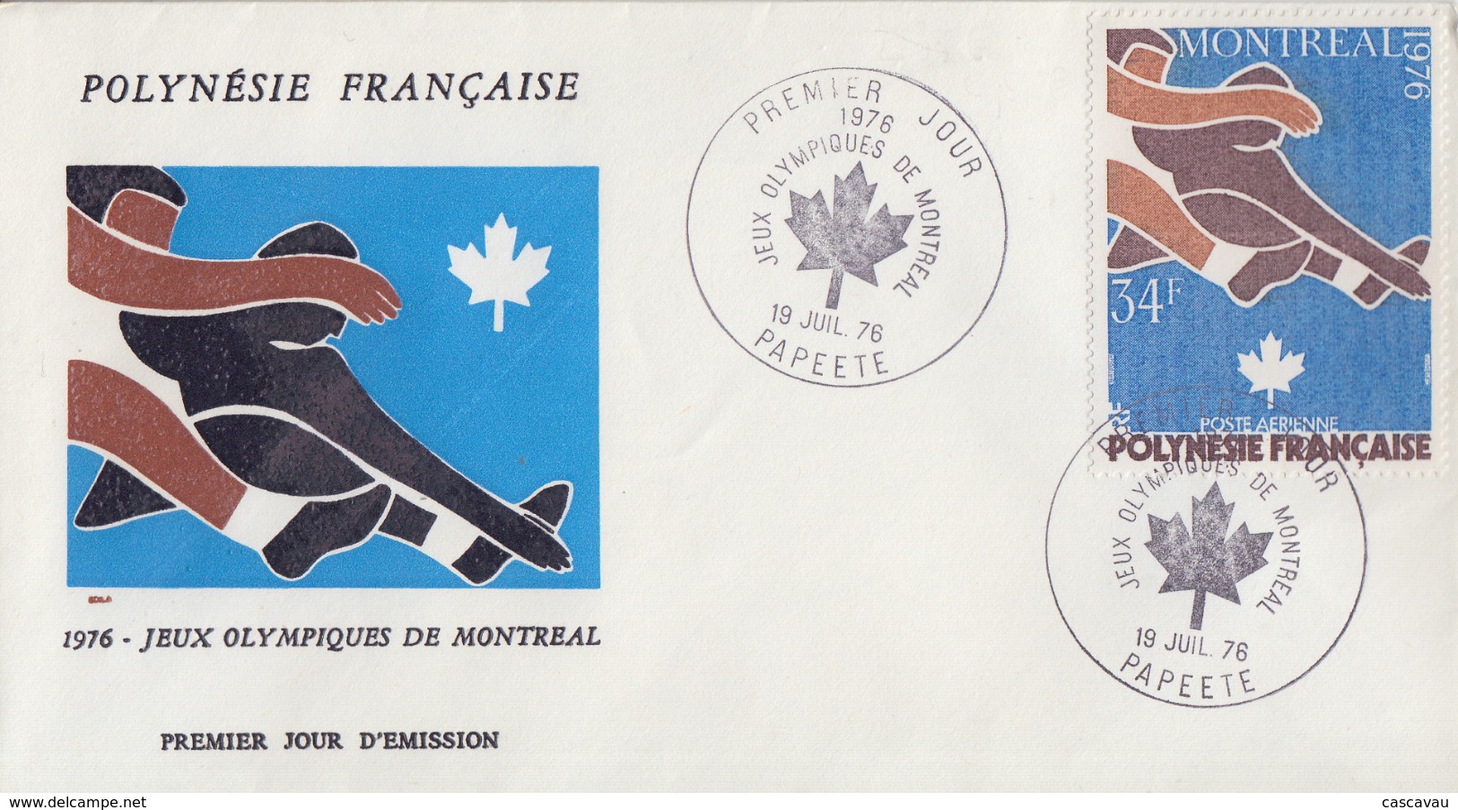 Enveloppe  FDC  1er  Jour   POLYNESIE    Jeux  Olympiques   MONTREAL   1976 - Summer 1976: Montreal