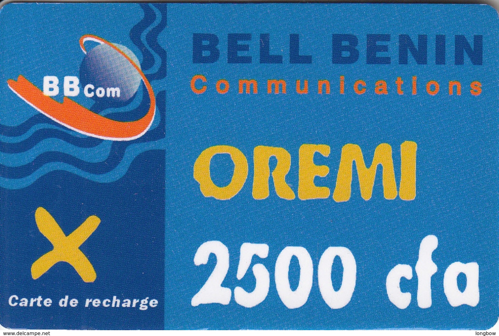 Bell Benin Oremi 2500 Cfa BBCom Carte De Recharge - Benin