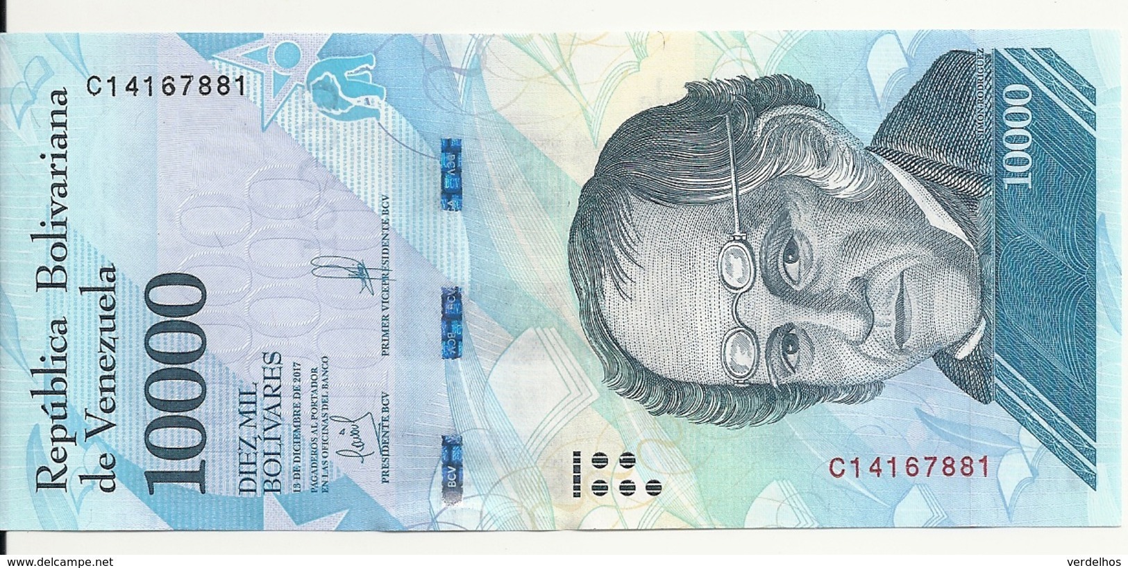 VENEZUELA 10000 BOLIVARES 2017 UNC P 98 B - Venezuela