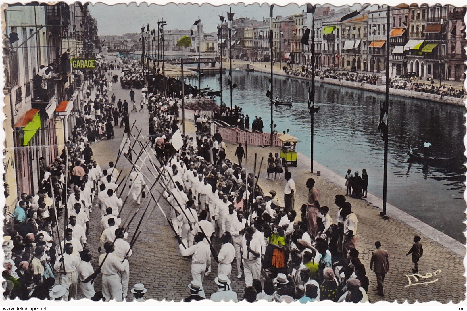 Hérault : SETE - CETTE : Le Croissement Des Lances - ( C.p.s.m. Photo Vérit. ) Colorisée - Sete (Cette)