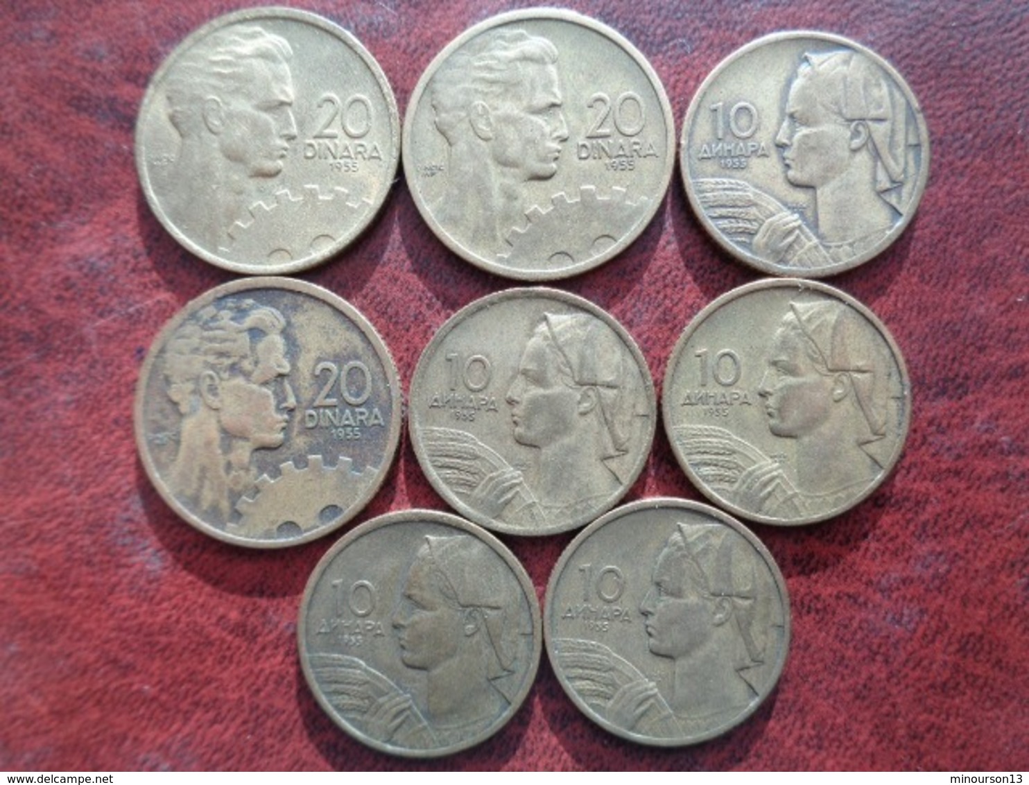 YOUGOSLAVIE 8 MONNAIES DE 20 ET 10 DINARA 1955 - Yugoslavia