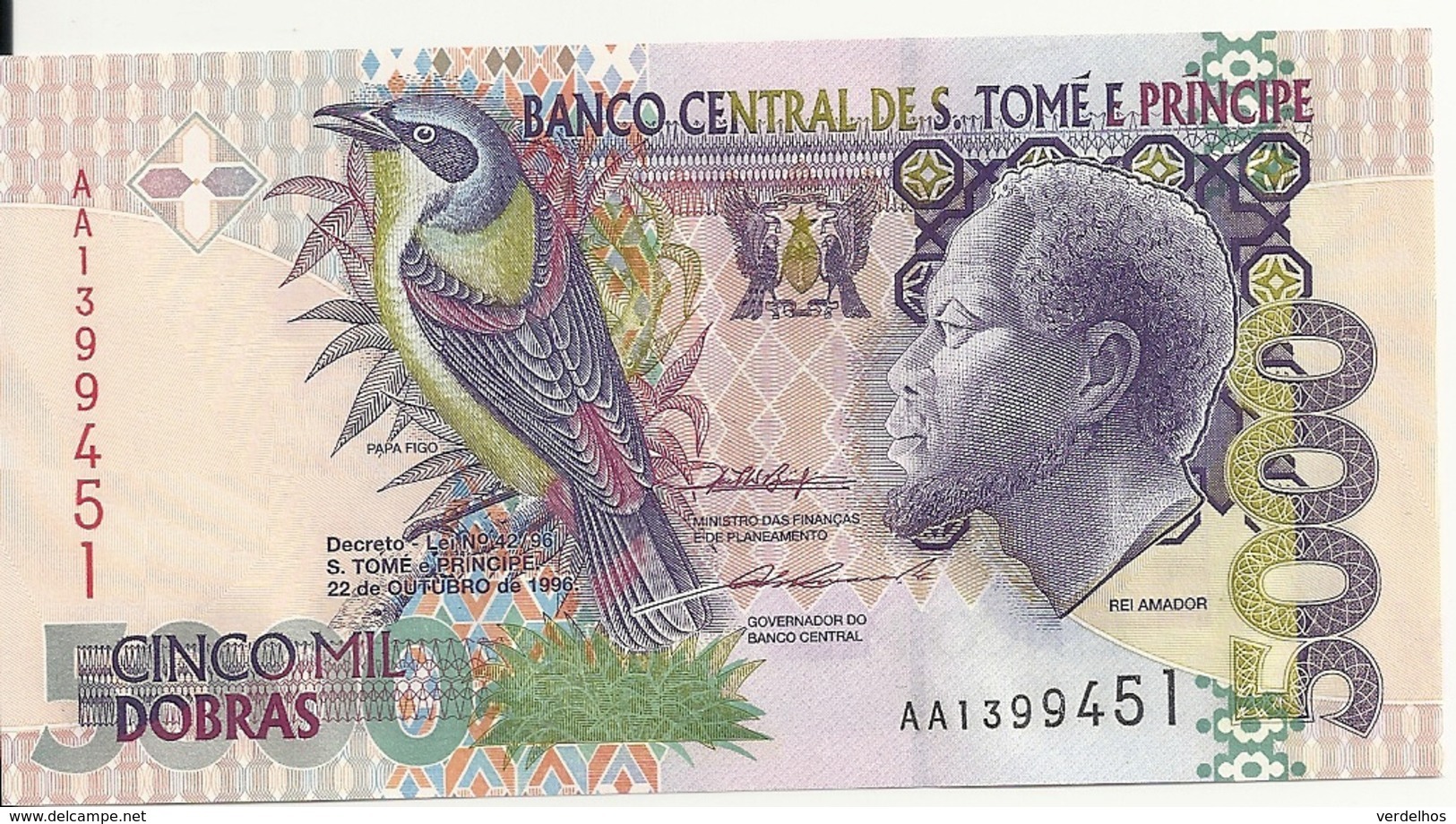 SAO TOME ET PRINCIPE 5000 DOBRAS 1996 UNC P 65 A - Sao Tomé Et Principe