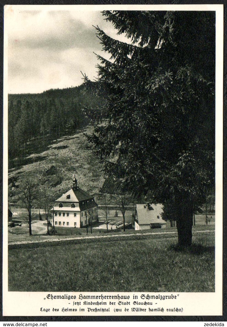 C9578 - Schmalzgrube - Kinderheim Der Stadt Glauchau - Ehemaliges Hammerherrenhaus - Heimatschutzpostkarte - Jöhstadt