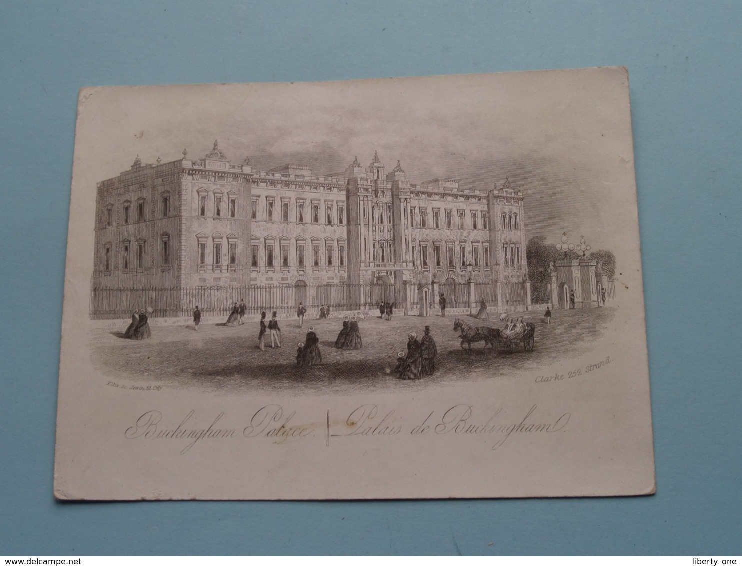 BUCKINGHAM PALACE (Clarke 252 Strand / Ellis Sc.) > ( Porcelein / Porcelaine ) Formaat +/- 15,5 X 11,5 Cm.! - Estampes & Gravures