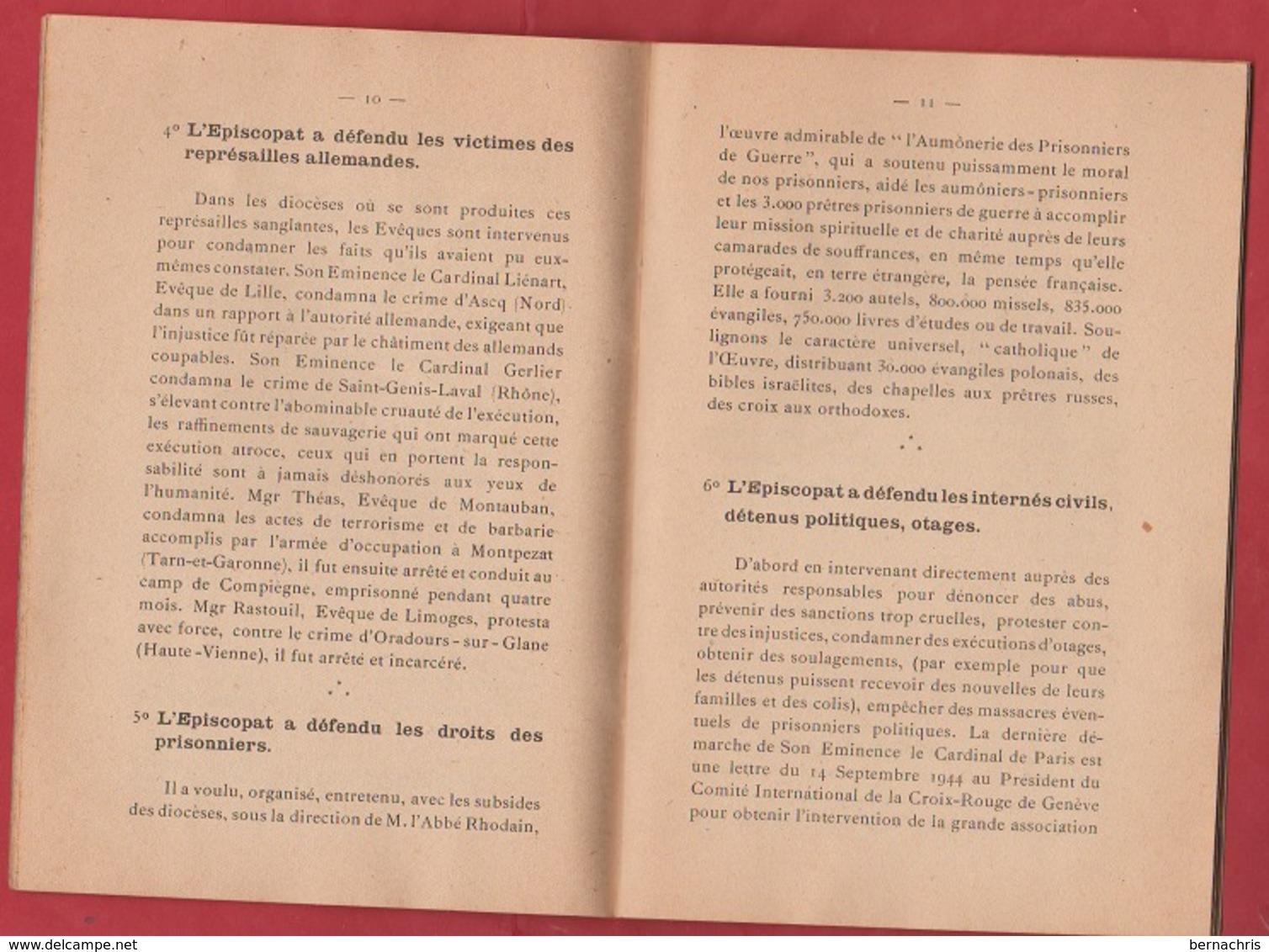 Qu'a Fait L'épiscopat Français Sous L'occupation Allemande écrit Par L’Archevêque De Cambrai 1944 - 1939-45