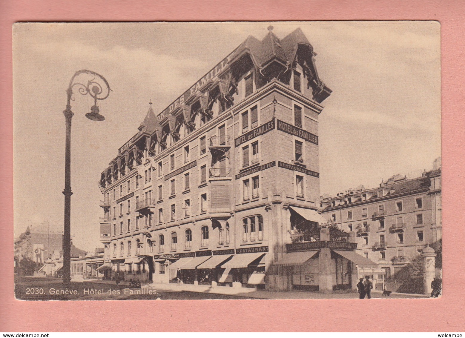 OUDE POSTKAART ZWITSERLAND - SCHWEIZ - SUISSE -    HOTEL DES FAMILIES - GENEVE - Genève