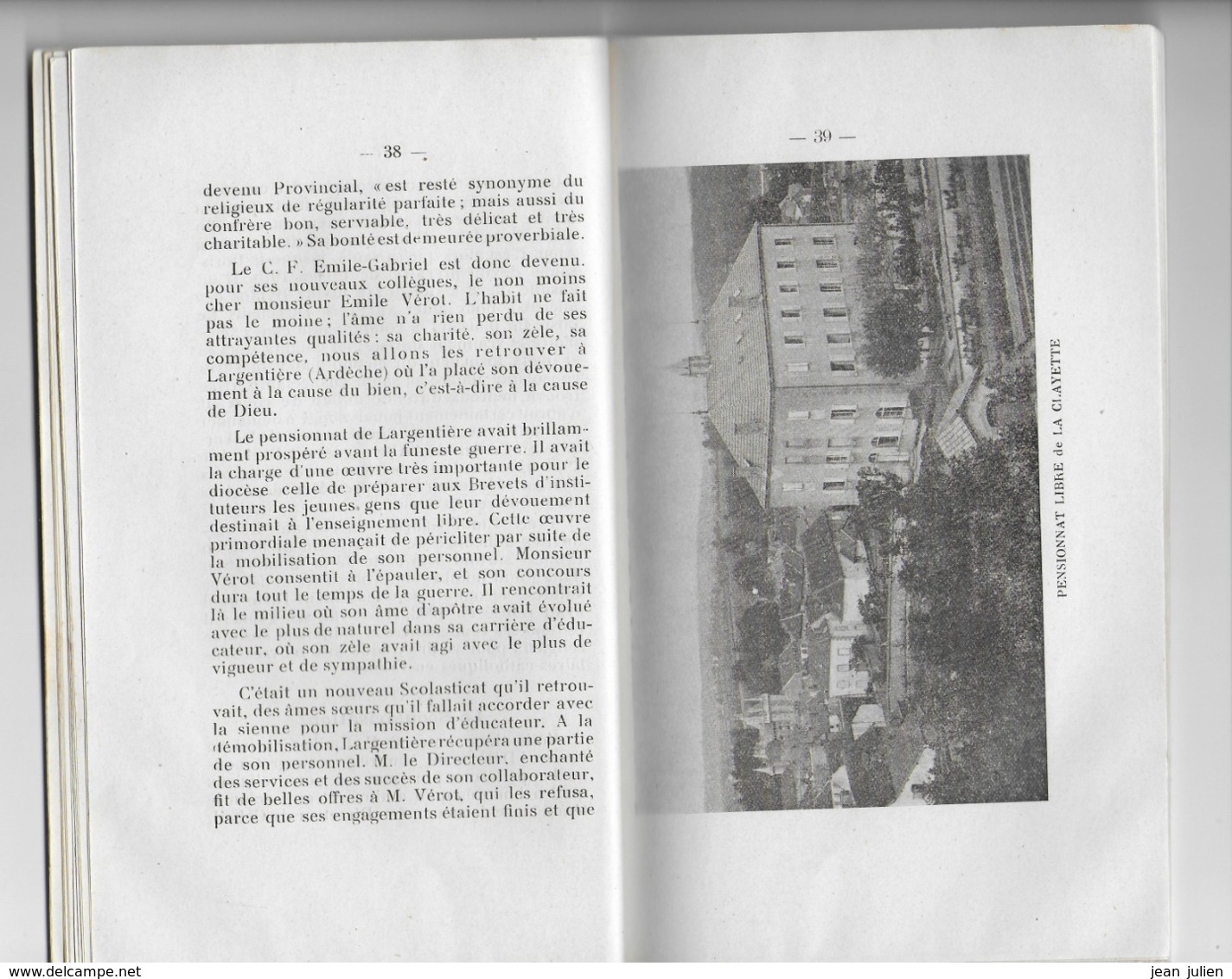 03  -  VARENNES SUR ALLIER  - Notice Biographique  -  " Frère Emile Gabriel "  - Religion - 1928 - Bourbonnais