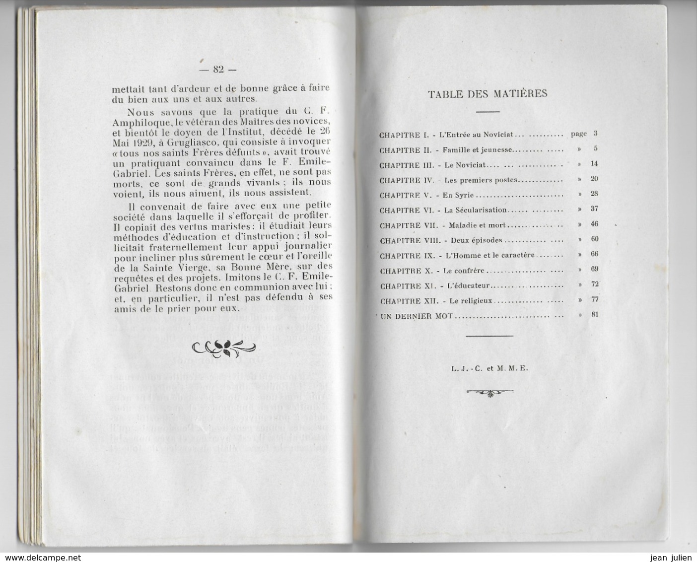 03  -  VARENNES SUR ALLIER  - Notice Biographique  -  " Frère Emile Gabriel "  - Religion - 1928 - Bourbonnais