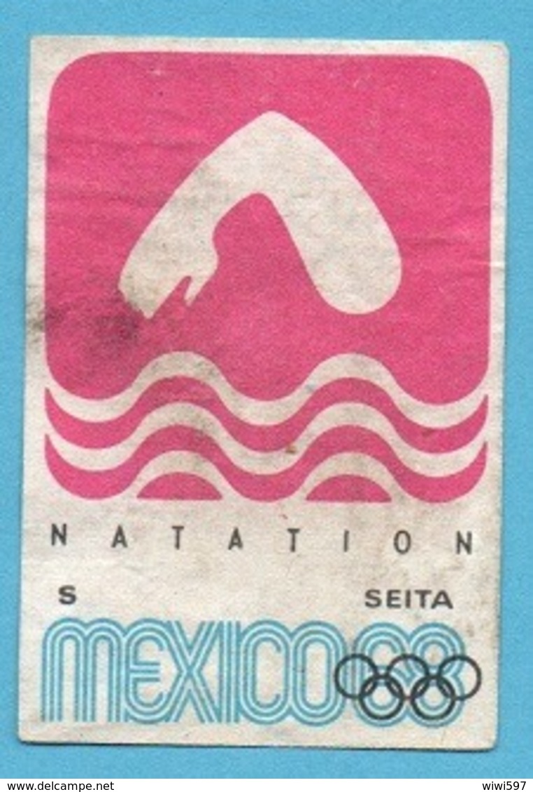 ETIQUETTE DE BOITE D'ALLUMETTES - JEUX OLYMPIQUES MEXICO 1968 NATATION - Boites D'allumettes - Etiquettes