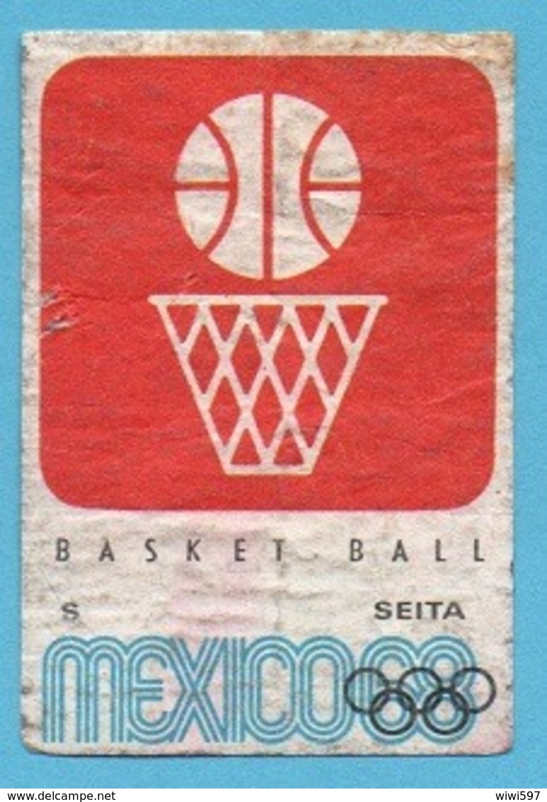 ETIQUETTE DE BOITE D'ALLUMETTES - JEUX OLYMPIQUES MEXICO 1968 BASKET BALL - Boites D'allumettes - Etiquettes