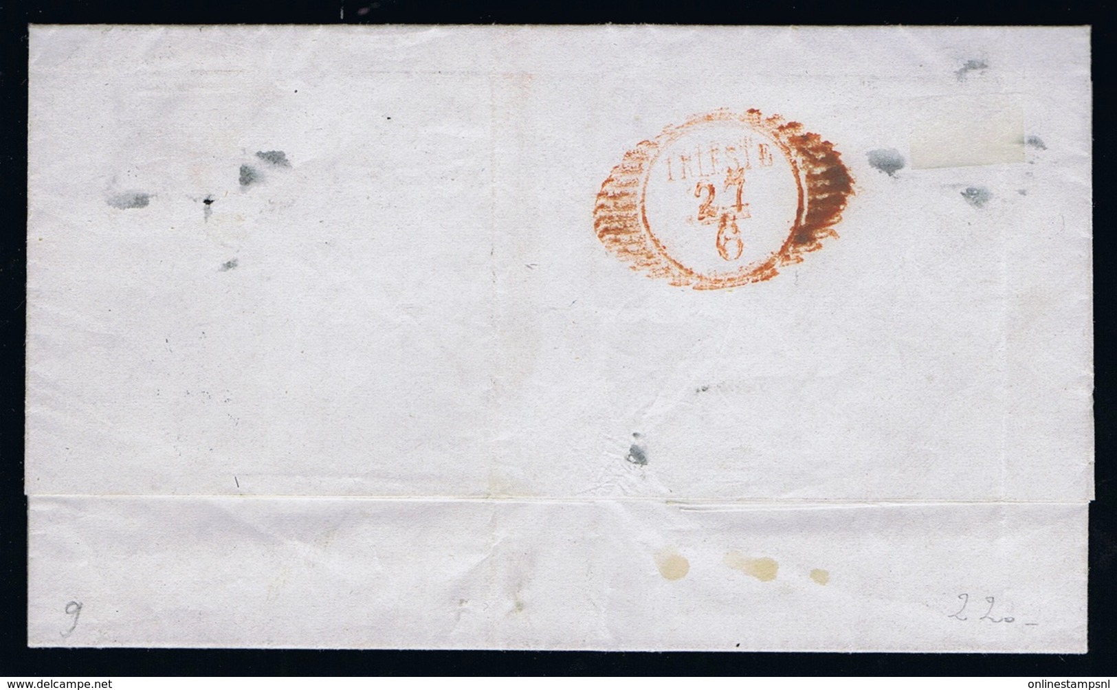 Italy Papel States: Cover Sa 9 Bologna 1853 - Papal States