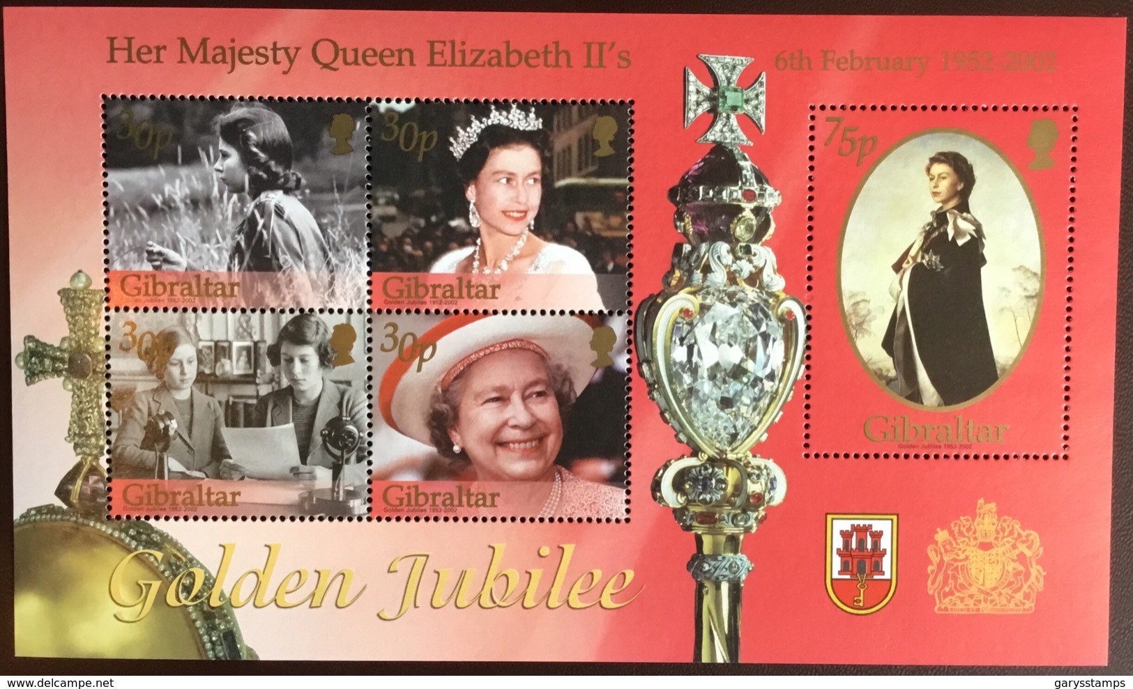 Gibraltar 2002 Golden Jubilee Minisheet MNH - Gibilterra