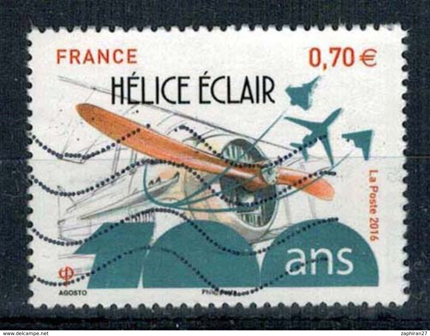 2016 N 5085 HELICE ECLAIR AVION OBLITERE  #229# - Oblitérés