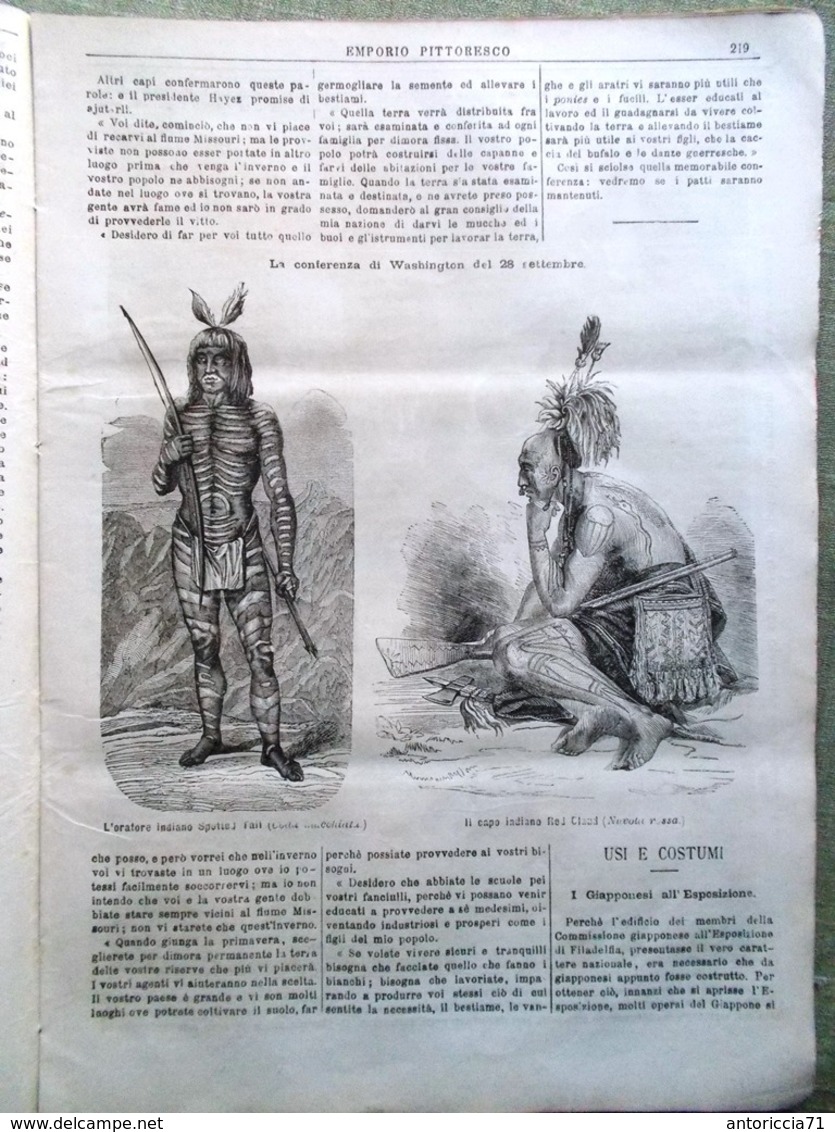 Emporio Pittoresco Del 4 Novembre 1877 Conferenza Washington Inquisizione Moda - Voor 1900