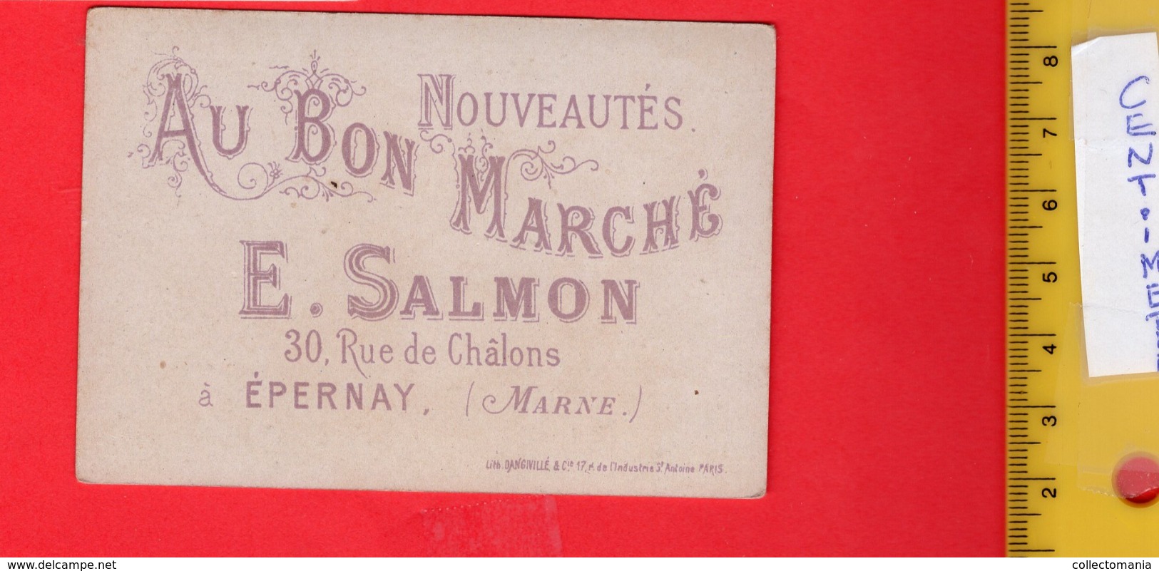 12 Chromos AU BON MARCHE Aprox. 1872, PUB Printer DANGIVILLE Paris Série Complet  E. Salmon Epernay  ALL 9,6cm X 6,5cm - Au Bon Marché