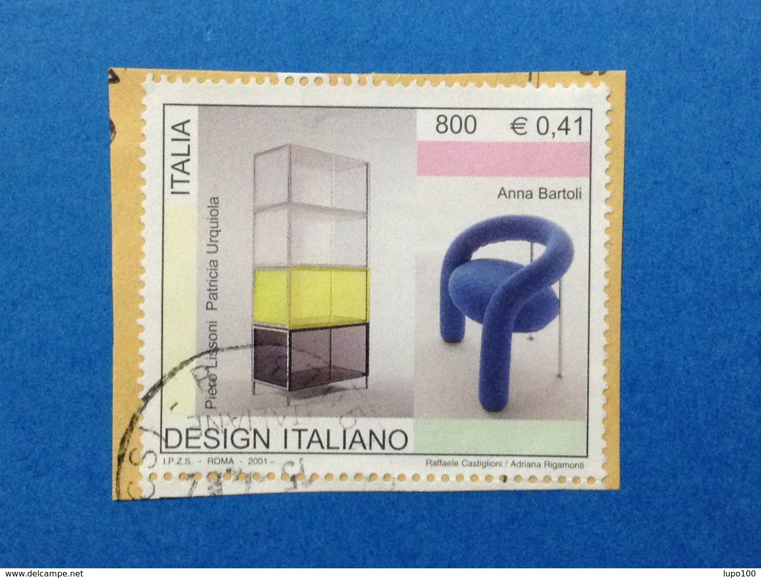 2001 ITALIA FRANCOBOLLO USATO STAMP USED LISSONI URQUIOLA BARTOLI DESIGN ITALIANO - 2001-10: Usati