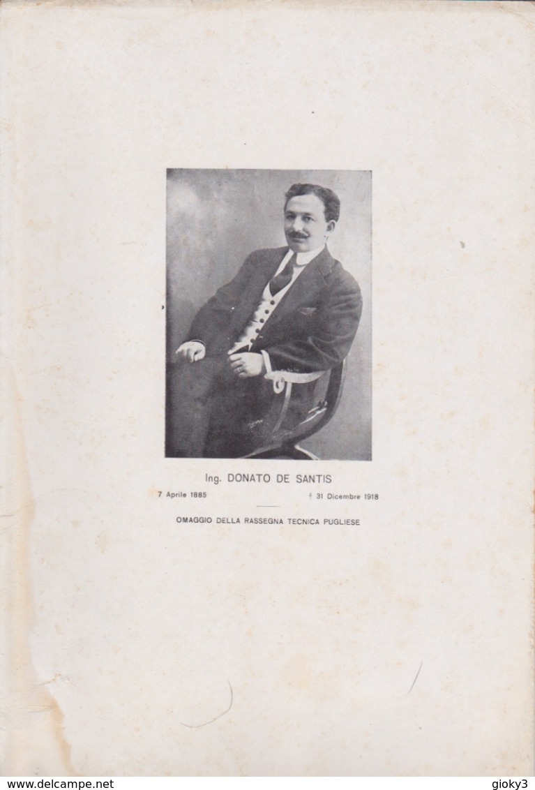 FOTO ING. DONATO DE SANTIS 1918 - Zonder Classificatie