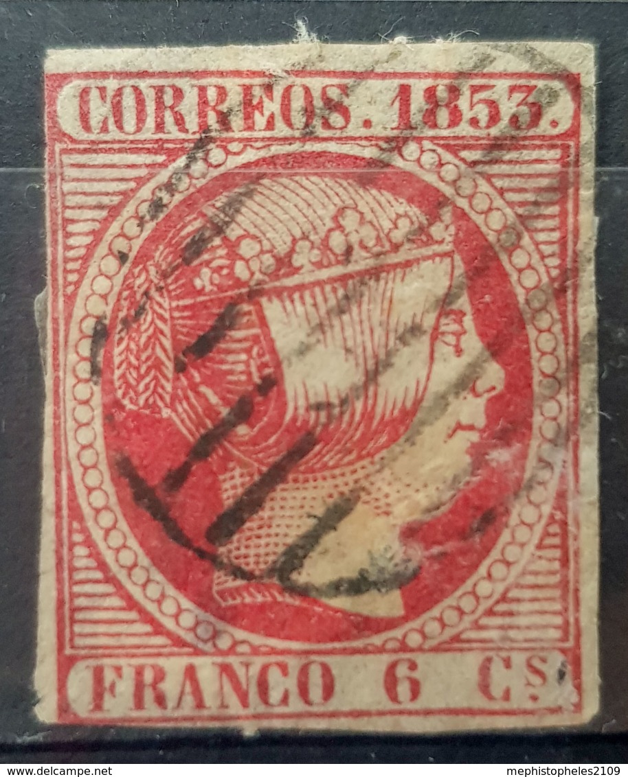 SPAIN 1853 - Canceled - Sc# 19 - 6c - Used Stamps