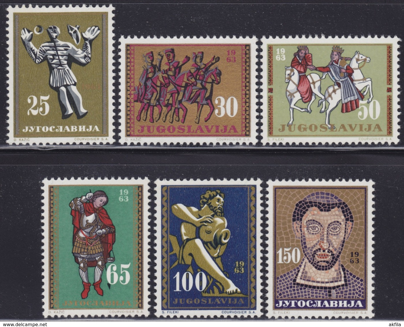 Yugoslavia 1963 Art In Yugoslavia Through Centuries, MNH (**) Michel 1057-1062 - Ungebraucht