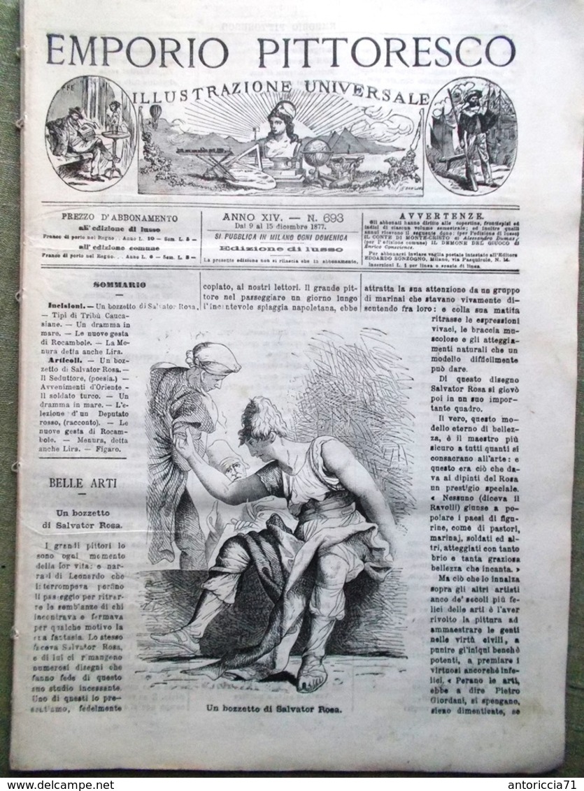 Emporio Pittoresco Del 9 Dicembre 1877 Tribù Caucasiche Menura Figaro Rosa Lira - Voor 1900