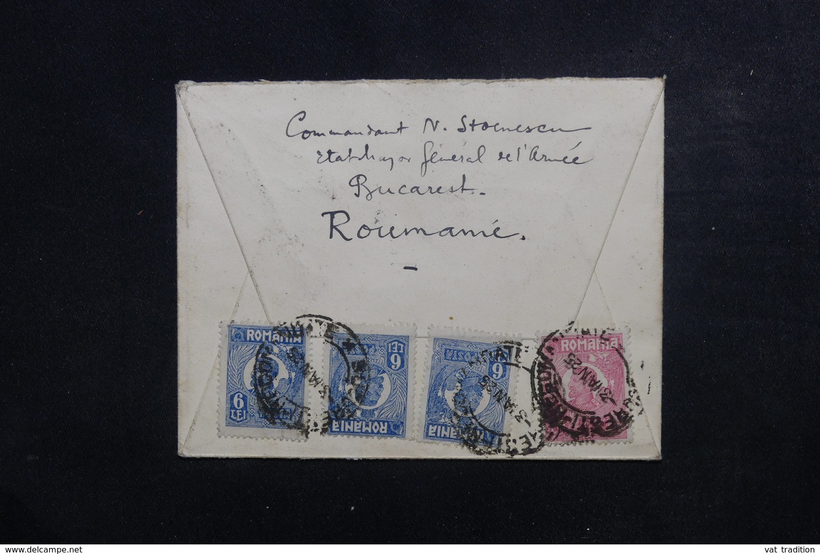 ROUMANIE - Enveloppe En Recommandé De Bucarest Pour La France En 1925, Affranchissement Au Verso - L 46586 - Lettres & Documents