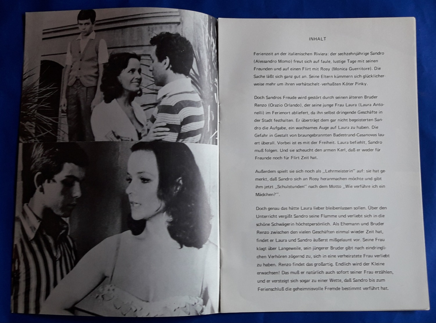 LAURA ANTONELLI / ALESSANDRO MOMO Im Erotik-Film "Der Filou" # NFK-Filmprogramm (12 Seiten) Von 1974 # [19-4502] - Revistas