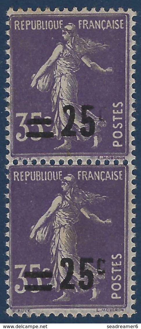 France Semeuse N°218**25/35c  Violet C Quasiment Absent Tenant à Normal R Ainsi Signé Calves - 1932-39 Vrede