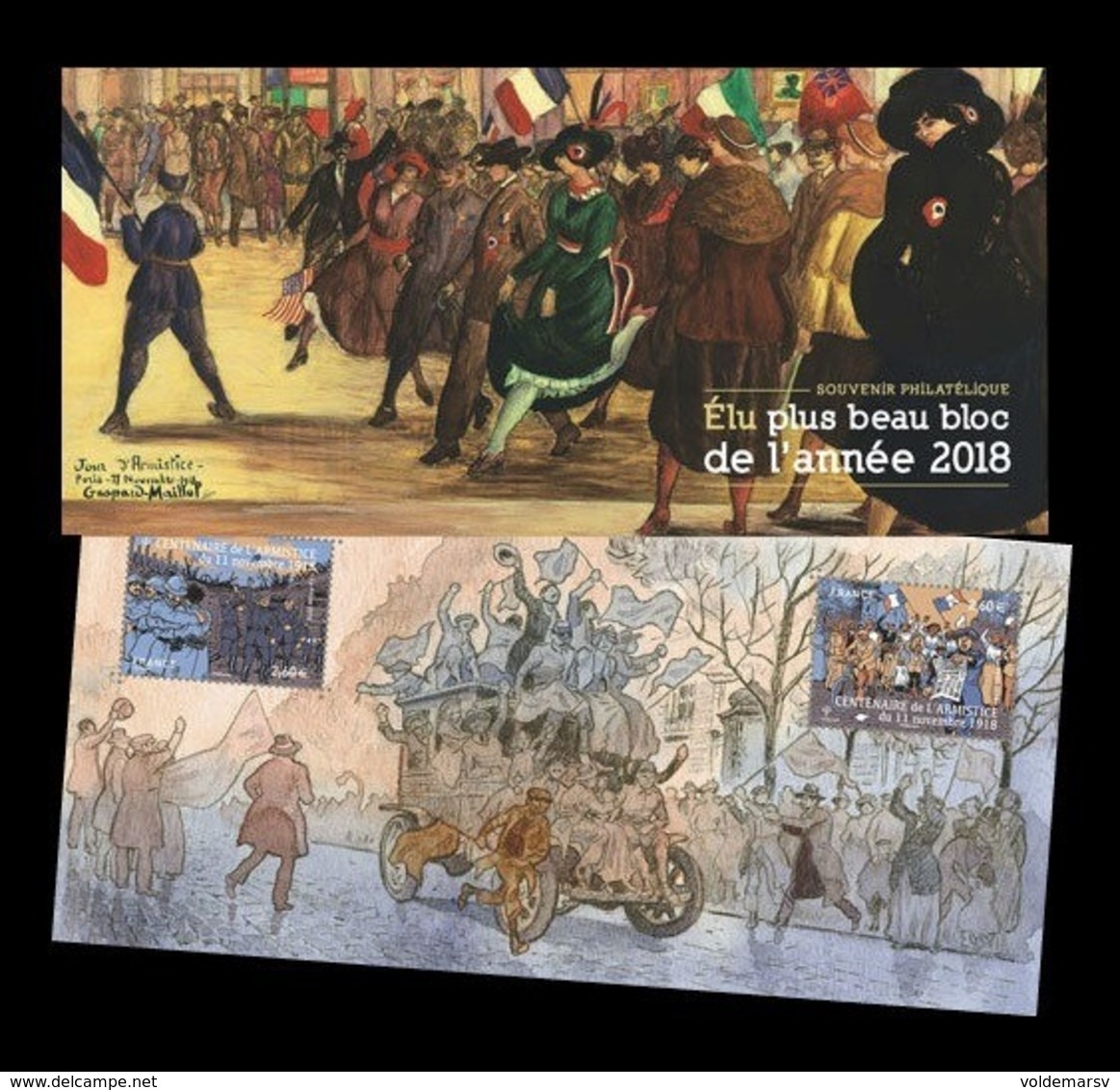 France 2019 Mih. 7219/20 (Bl.461) Best Stamp Of 2018. Beginning Of World War I MNH ** - Nuevos