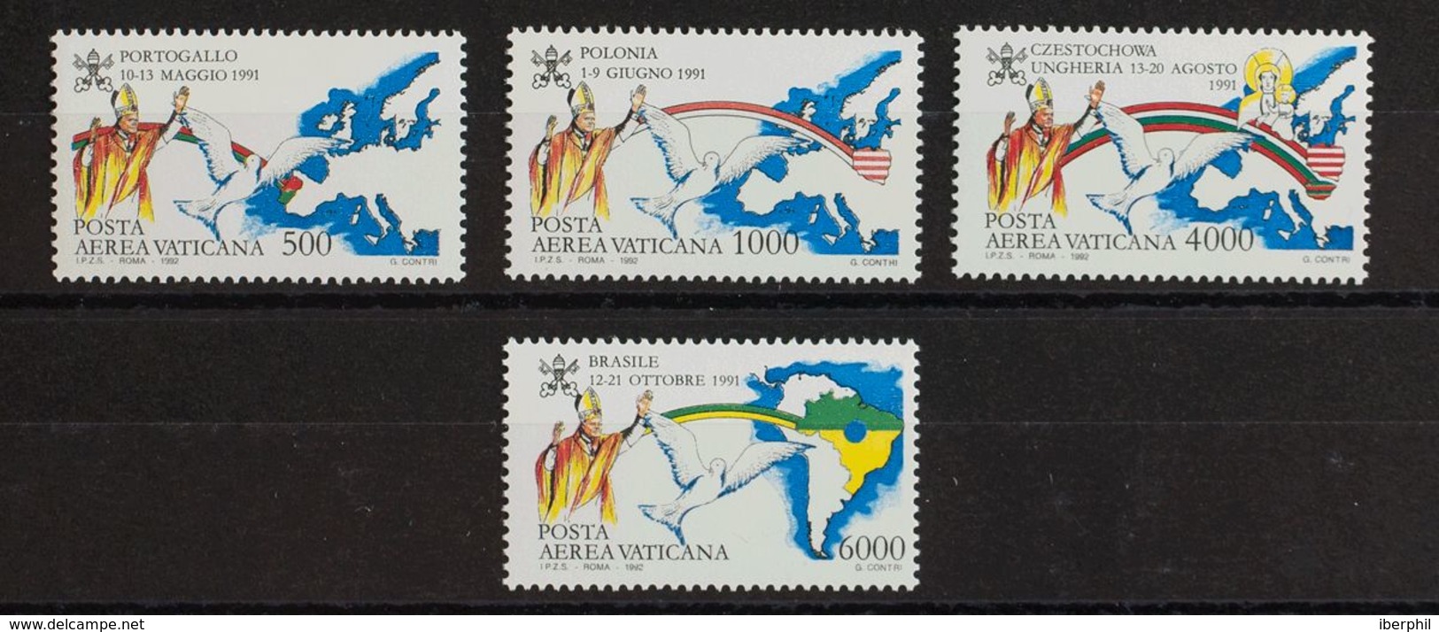 Vaticano, Aéreo. MNH **Yv 92/95. 1992. Serie Completa. MAGNIFICA. Yvert 2016: 22,5 Euros. - Otros & Sin Clasificación